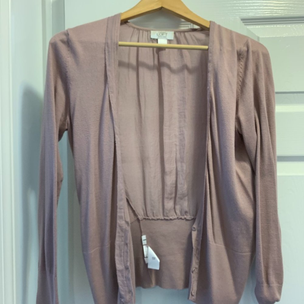 Mauve Cardigan with  see thru back